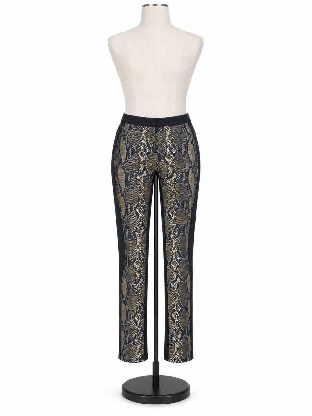 Diane von Furstenberg DVF Snake Print Skinny Straight-Leg Pants Black Size 4